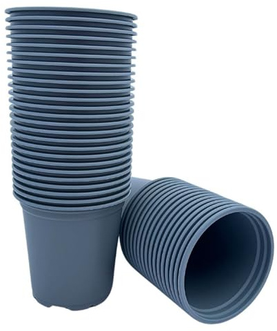 Bramley & Sage 9cm Grey Plastic Plant Pots (Various Quantities) (50)