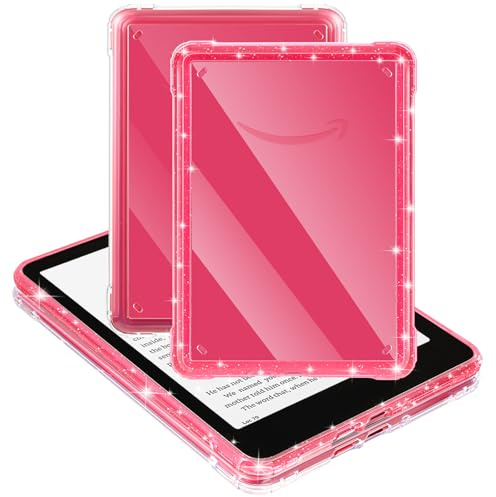 E NET-CASE 2-pack genomskinliga fodral för Kindle Paperwhite 12 generation 2024 (7 tum) och Kindle Colorsoft Signature Edition 2024 (7 tum), tunna och lätta – anti-repskydd av TPU + PC