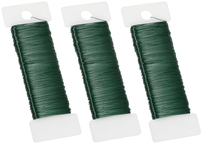 PATIKIL 26 Gauge Paddelblomma Flexibel Tråd, 115 Yards (345 Fot) Tråd för Blomsterkransar För Hantverk Blomkompositioner, Grön 3 Rullar