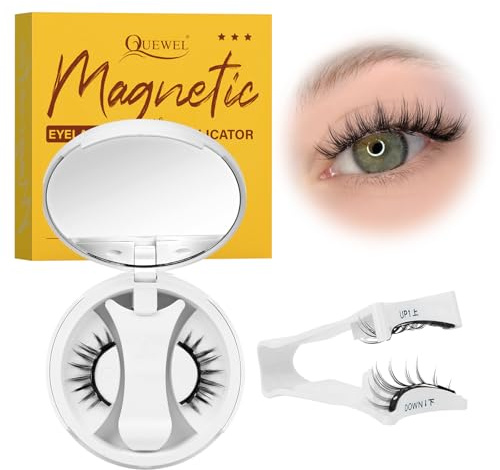 QUEWEL magnetische-Wimpern natürlicher Look, tragbare Magnet-Wimpern mit Applikator, verbesserte Wimpern-Magnetisch angenehmer und passender zu tragen, einfach anzubringen und zu entfernen (NZ-H)