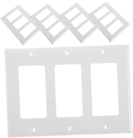 SHINEOFI Decorativa Blanca Para Interruptor Triple Placa De Pared De Plástico Para Interruptor Para Tomacorriente Cubiertas Para Receptáculos Para Interruptores De Luz