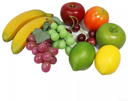 12 pezzi frutta finta, frutta artificiale realistica, decorazione per la casa, set di frutta artigianale, oggetti di scena per fotografia