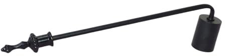 Gralara Spegnicandele decorativo elegante in metallo con manico lungo, strumento di spegnimento per tutte le candele, Nero