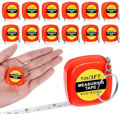 12 stycken minimåttband kropp nyckelring 100 cm sänkbart måttband | Gåva ingenjörer lätt indragningsdesign för längd kläder omkrets huvudomkrets längdmätning