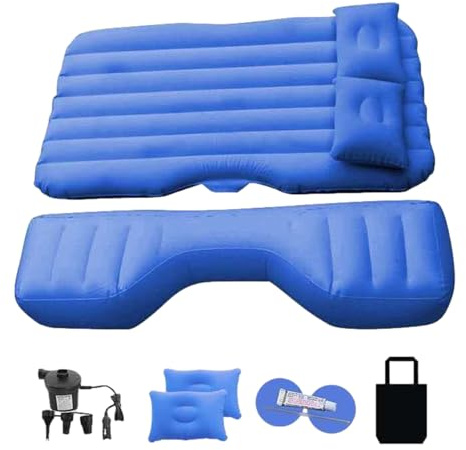 Genérico Car Bed Camping Mattress - Inflatable Car Bed with Air Pump | Backseat Camping Air Field | for Travel Beds | Travel Mattress