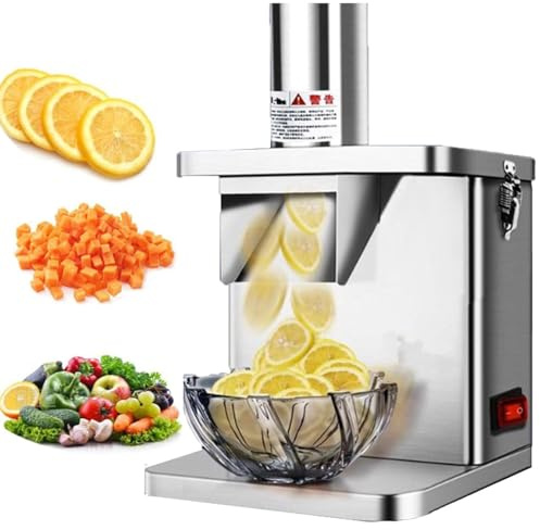 WEICNE Coupe-Légumes Électrique Professionnel, Coupe-Fruits Électrique, Coupe-Carottes, Pommes De Terre, Oignons, Granulés, Robot Culinaire, Acier Inoxydable Robuste Standard