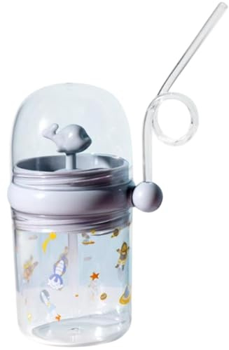 Tazza con beccuccio balena, bicchiere con fontana a forma di balena carina da 260 ml, bottiglia d'acqua riutilizzabile a prova di perdite con cannuccia per feste, scuola, spiaggia, blu, decorazioni n
