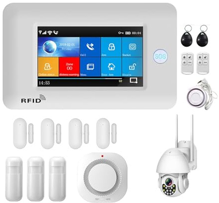 Sistemas Seguridad Hogar Sistema De Alarma Tuya, Inalámbrica For El Hogar, WiFi, Alarmas Seguridad For, gsm, Antirrobo, Aplicación Remota, Funciona con Control(J)