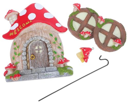 JOINPAYA Colgante Decorativo de Resina Casa de Hongo Que Brillan Oscuridad para Jardín y Exteriores, Adorno Pequeño para Puertas y Ventanas, Decoración Creativa para Patio y Hogar