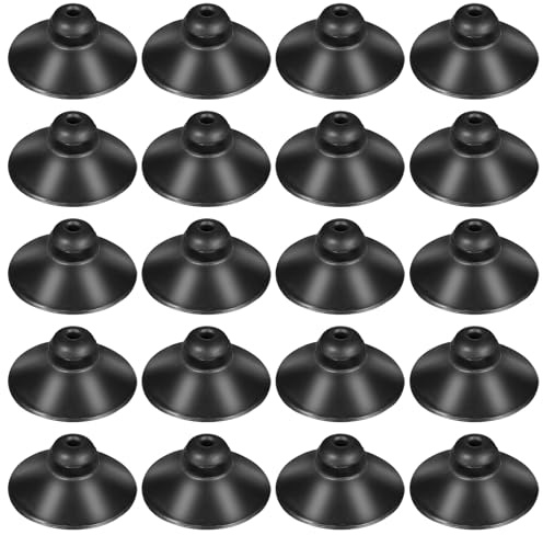 Aphumedc 20 Stück Universal Saugnapf Aquarium Saugnapf für Aquarium Schwarz Gummi 28mm Saugnapfe Clip für Saugnäpfe Heizung Beleuchtung Rohre Pumpe, Schwarz