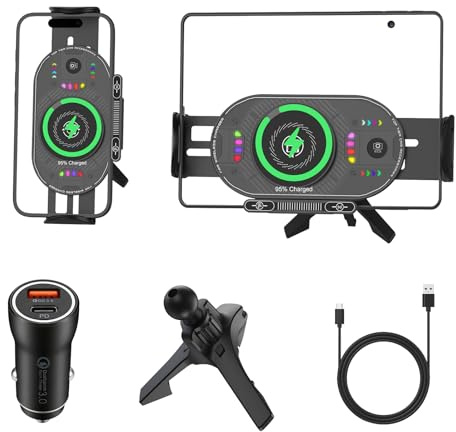 Olycism 15W Handyhalterung Auto mit Ladefunktion für Faltbare Smartphones (Z Fold Serie), Automatische Klemmung, Zigarettenanzünder Kfz Ladestation, USB QC 3.0 kompatibel mit Z Fold 7/6/5/4/3