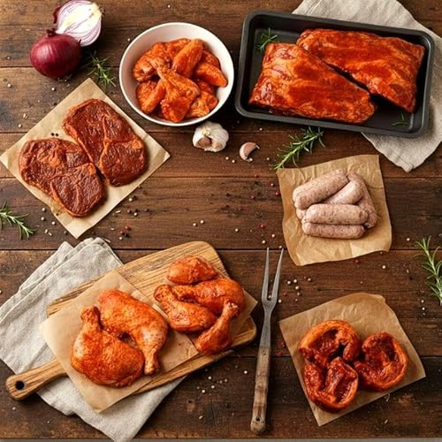 The Black Farmer hot & spicy meat box – British ribs, steak, chicken, lamb and sausages | bold spiced butchery selection for bbqs, grill nights and flavour lovers