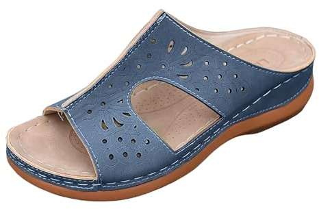 Generisch Sandales Femme Été Confortable Orthopédique Sandales De Trekking Pieds Nus Avec Sangle Réglable À L'avant Avec Semelle Intérieure Et Talons Hauts De Bain À Bride Arrière