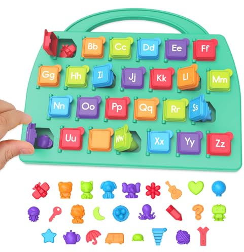 Learning Resources Lift-a-Letter Alphabet Board, ABC Learning Set Ages 3+ | ABC Learning Toy, Phonics & Letter Recognition Game, Fine Motor Skills Activity, Early Years Educational Toy
