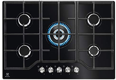 Electrolux EGG7536K Piano Cottura Gas on Glass, GOG line 75 cm, Nero