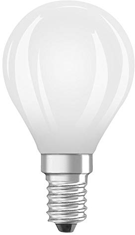 OSRAM Retrofit Classic P Lampadina LED, Attacco: E14, Bianca Calda, 2700 K, 6.50 W, Equivalenti a 60 W, LED Retrofit CLASSIC P, Opaco, Taglia Unica