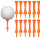 Zocipro 100Pcs 70mm Plastic Golf Tees - Durable Castle Golf Tees for Driver, Practice Mats and Plastic Balls (Orange)