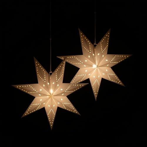 BESPORTBLE 2 Stück Papiersterne zum Aufhängen: 45cm Weihnachtsstern Lampenschirm Papier Faltsterne Hohle Hängende Weihnachtsdeko Weihnachtsanhänger Hochzeit Geburtstag Weihnachten Party Dekoration