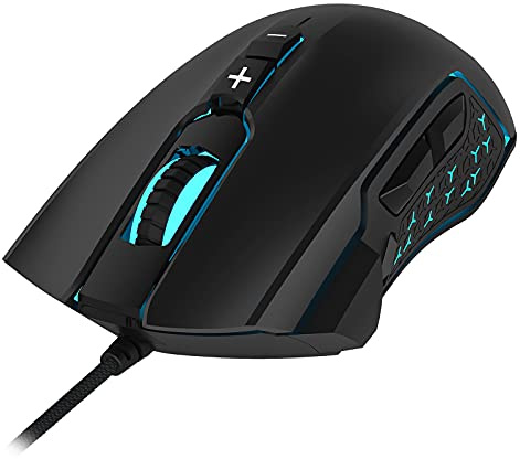 LeadsaiL Gaming Mouse Wired RGB PC Gaming Mice, 7200 DPI, 8 Programmable Buttons, 6 Color Backlight, Ergonomic Optical Computer Mouse for Desktop PC Laptop Gamer & Work