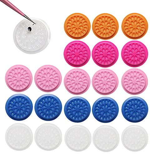 50 Pcs False Eyelash Glue Holder Eye Lash Extension Glue Stand Pad Silicone Eyelashes Extension Pads for Eyelash Extension False Eyelash Glue Holder, Random Color