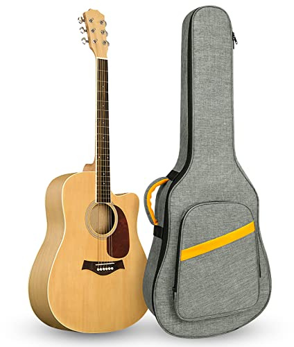 LETSROCK Akustisk gitarrväska med tjock stoppning passform 9 100 100 cm akustiska klassiska gitarrer vattentät gitarrväska gitarrväska gitarrfodral, Grått, Acoustic, Klassisk
