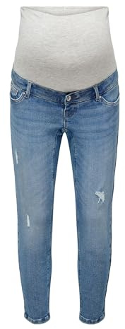 ONLY MATERNITY Olmcatwalk Hw Mom AK des DNM Pim040 Noos, Bleu Jeans Clair, XS / 32L Femmes