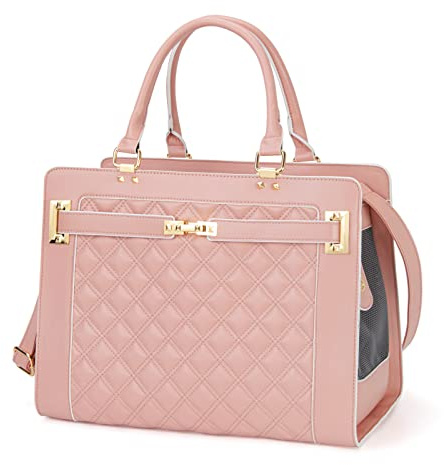 Modische Haustier-Tragetasche für Hunde und Katzen, weiche Seiten, Leder-Handtasche, Haustier-Tragetasche für kleine Hunde, Welpen und Katzen, TSA Fluggesellschaften zugelassen
