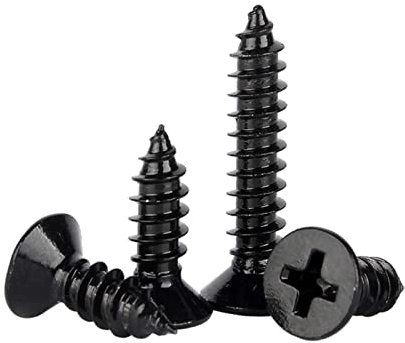 ORANXIN M4 x 20mm 20 Pcs Rostfritt stål 304 Träskruvar Korsa Försänkt Små skruvar Platt huvud Svart zinkpläterad Självborrande Självgängande skruvar