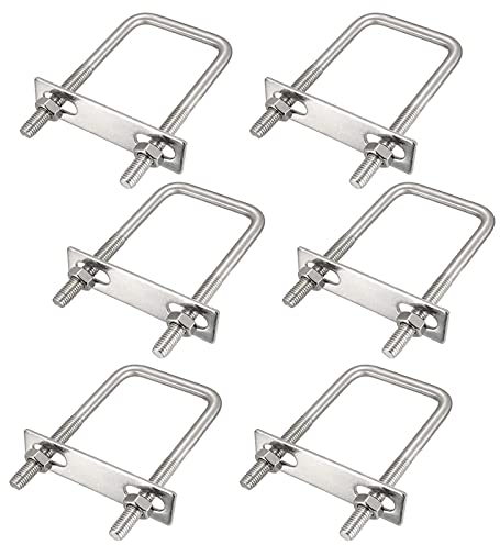 6 Pezzi U Bolt Acciaio Inox, Bulloni a U Marini, M8 Bulloni a U, per Hardware di Coperta per Applicazioni Automobilistiche, Domestiche, Industriali