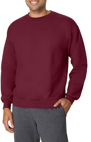Hanes, Heavyweight Fleece Sweatshirt, Crewneck Pullover for Men, Maroon
