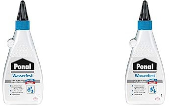 Ponal Holzleim Wasserfest, Montagekleber mit hoher Verleimungsfestigkeit für Feuchträume, wasserfester Kleber zur Montage-, Fugen- & Flächenverleimung, 1x550g (Packung mit 2)