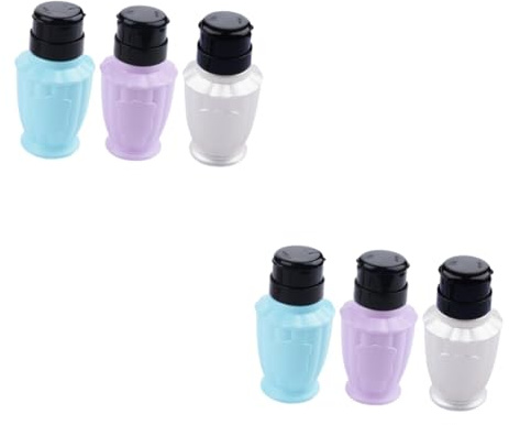 FOMIYES 6pcs Leakproof Nail Polish Remover Bottle Portable Nail Art Tool Press Pumping Bottle Liquid Subpackage Storage for Cosmetic Use Random Color