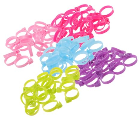Ciieeo 50pcs Silicone Ties Sealing Rings for Pastry Bag Cake Decoration Bag Ties Piping Reusable Food for Cookies and Baking