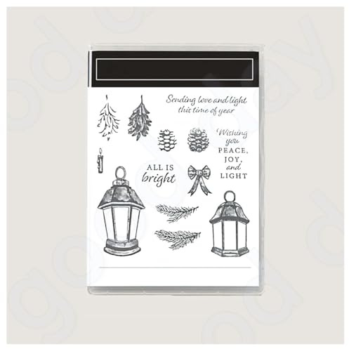 BrightGlow jul transparent stämpelset stämplar och stansmallar set jul stansformar mallar med jultomten hjort, träd silikonstämplar och stansar set för jul #14 13.99