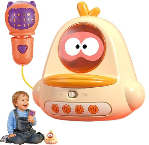 Qfdiwr Mikrofon Spielzeug für Karaoke-Mikrofon – Tragbares Karaoke-Spielzeug, Mikrofon in Form eines Cartoon-Kükens, Mikrofon, Karaoke-Spielzeug, tragbar, für Kinder