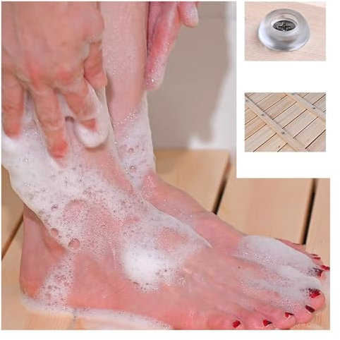 DECAKE rutschfeste Badematte aus Holz für das Badezimmer, Duschbodenmatte aus Bambus, Badezimmermatte aus Holz, für Spa, Sauna, Küche, Außendusche, Wohnmobil, rechteckige Badematte aus Ho