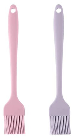 Set di 2 Pennelli da Cucina in Silicone, 21 cm Resistenti al Calore per Cucinare, Pasticceria e BBQ, Senza BPA, Design Monopezzo con Anima in Acciaio, Lavabili in Lavastoviglie