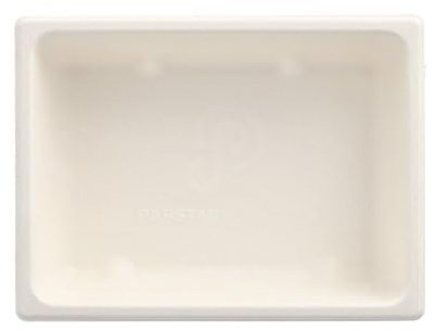 200 contenitori Gastronorm GN 1/8 di canna da zucchero, rivestiti in PLA rettangolare, 4,7 x 16,5 x 12,3 cm, colore bianco