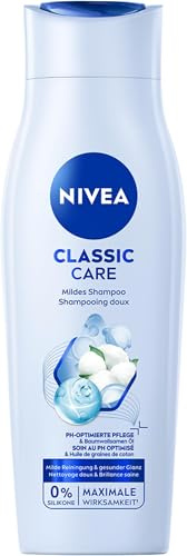 NIVEA Classic Care Shampoo (250 ml), pflegendes Haarshampoo mit Baumwollsamen-Öl, besonders mild reinigendes Pflegeshampoo für gesunden Glanz (Packung mit 5)