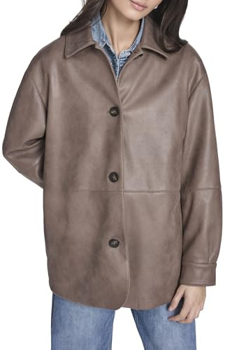 Levi's Women's Relaxed Fit Faux Leather Blazer, Pine Bark Faux Suede, Small
