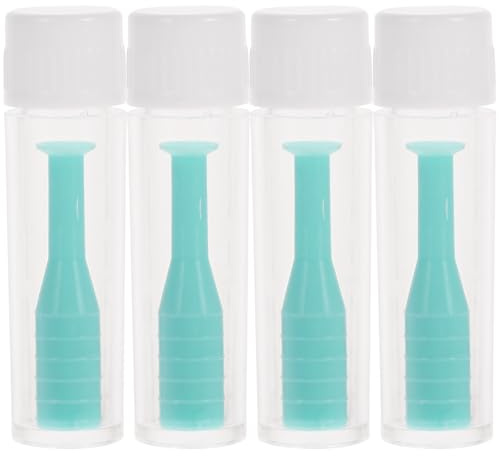 Aplicador de Lentillas 4 Piezas de Silicona Verde para Lentes Rgp | Herramienta Antideslizante, con Botella Incluida, Uso Diario y Festivo, para Manipular con Suavidad