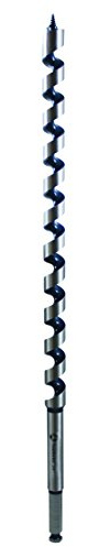 Southwire Ship Auger Drill Bit - Self-Feeding Screw Tip for Fast Wood Drilling - Polished Coated Flutes - Hex Shank - Heavy-Duty Wood Boring Tool - 3/4-Inch x 18-Inch