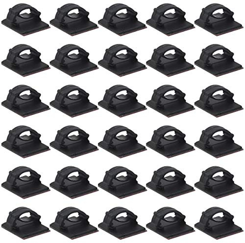 Netspower Kabelclips Kabelhalter, 50 Stück Selbstklebend Kabelklemmen Drahtklammern, Vielzweck Kabelmanagement Draht Kabel Halter Cable Clips für Audiokabel/Netzkabel/Ladegeräte Kabel Organizer
