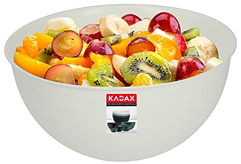 KADAX Schüssel aus Kunststoff, Salatschüssel, stapelbare Rührschüssel, Plastikschüssel, Küchenschüssel, runde Servierschüssel für Küche, Salat, Teig, spülmaschinenfest (2L, creme)
