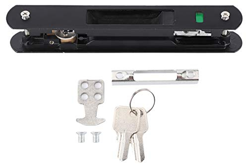 Serratura per porta, serratura a gancio per finestra per porta scorrevole Serratura a serratura singola per porta mobile moderna per casa(Nero)