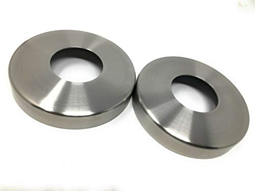 2x Edelstahl Abdeck Rosette Geländerrohr Ø104x42,4mm Geländerpfosten Abdeckung NEU