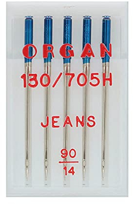 Organ Needles 5524090 Maschinennadeln, Silber, 90/14 Größe, 5 Count