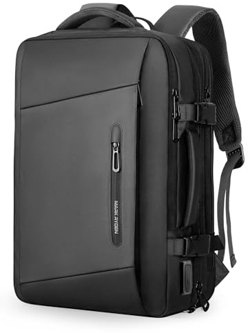 MARK RYDEN Reseryggsäck för män, 38 L flyggodkänd handbagage, 17,3 tums laptopryggsäck med USB-laddningsport, vattentät affärsryggsäck
