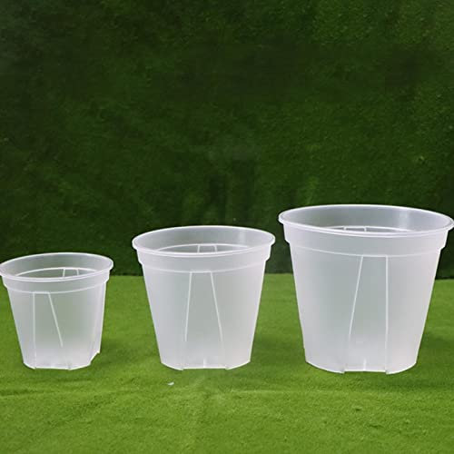 SARGE Vase orchidée Transparent 12/15/18cm rainuré Transparent orchidée Pot de Plantes Transparent en Plastique Plante succulente planteur pour intérieur