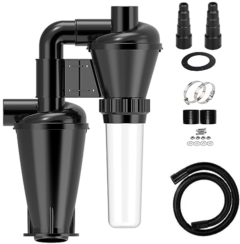 Doppelte Filtration und Zyklon Staubsammler für Holzbearbeitung DIY mit 50mm/2'' Turbolader Filter Shop Vakuum mit Flansch Sammlung (Vollständige Filtration (dual))